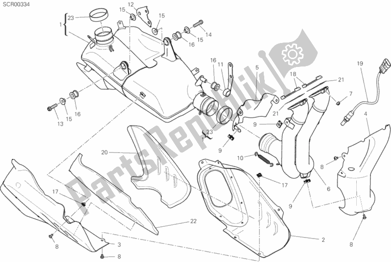 Tutte le parti per il 31a - Sistema Di Scarico del Ducati Streetfighter V4 S USA 1103 2020